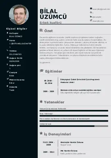 Kuaför Cv Örnekleri cv indir